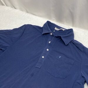 Criquet Men's Size L Blue Pima Cotton Spandex Polo Shirt flaw**